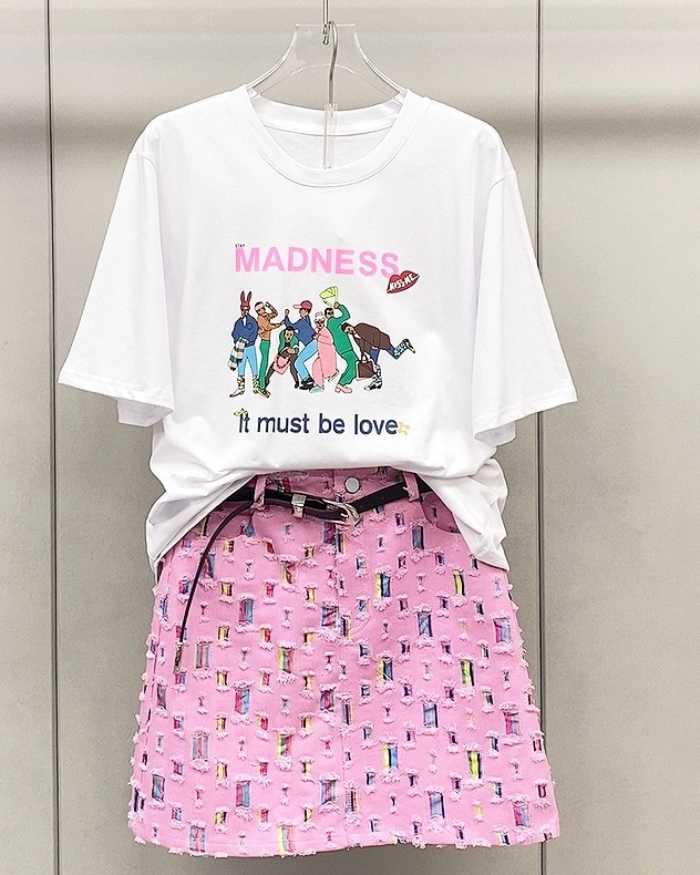 Pankh Acer Tee and Mini Denim Skirt Set