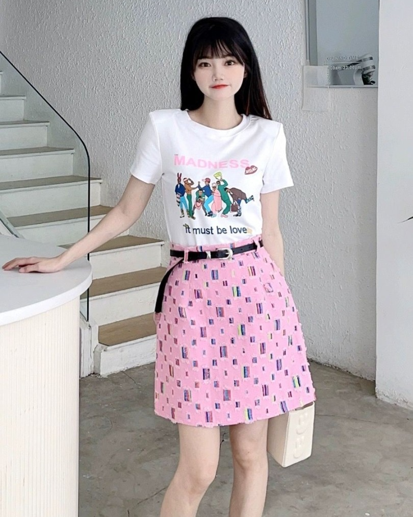 Pankh Acer Tee and Mini Denim Skirt Set