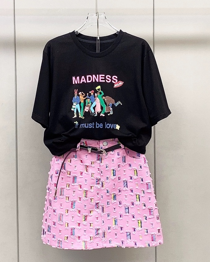 Pankh Acer Tee and Mini Denim Skirt Set