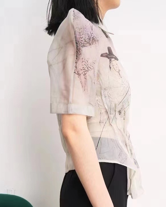 Percy corset style cropped Organza Shirt