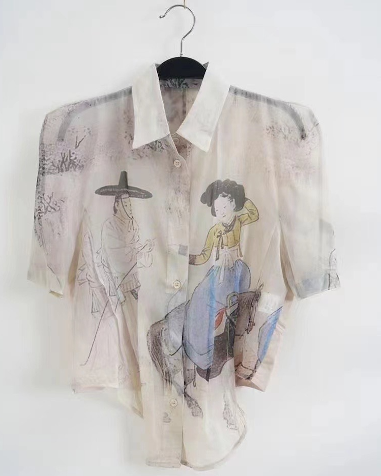 Percy corset style cropped Organza Shirt