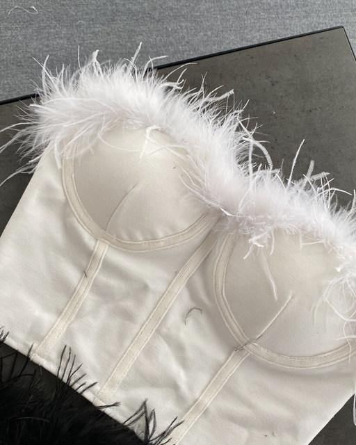 Pankh Layla Bustier Fur Corset Tub Top
