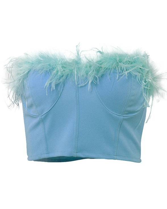 Pankh Layla Bustier Fur Corset Tub Top