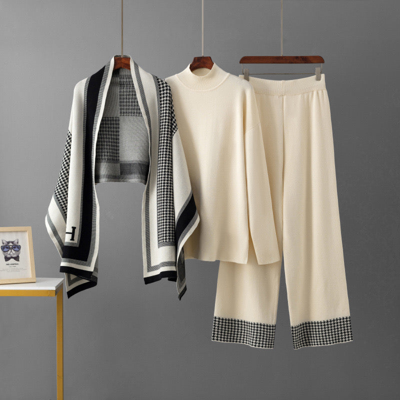 Pankh Ishara Woolen 3 piece Top, Pant with Cape Coord Set