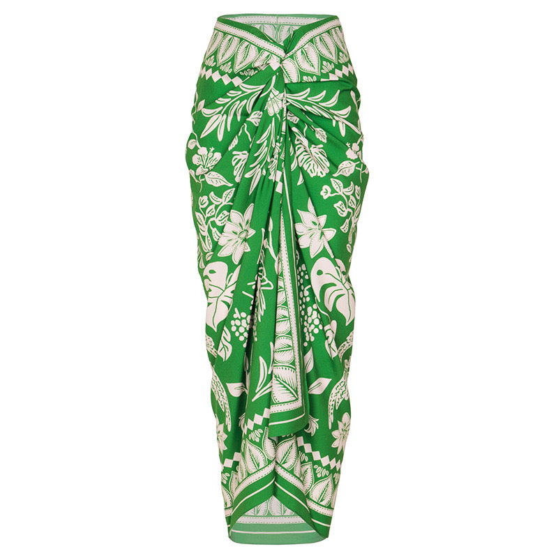 Pankh Okasa Printed Padded Bikini with High waist Botton and Coverup Set