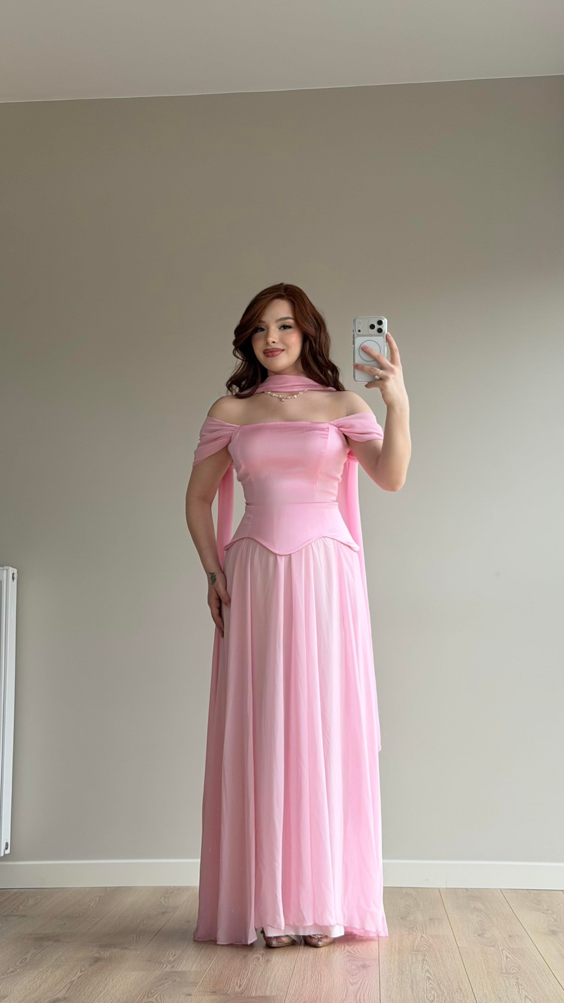 Pankh Kiza Elegant Maxi Dress with Scarf