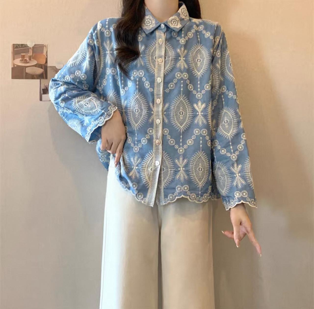 Pankh Enes Premium Embroidered Cotton Shirt