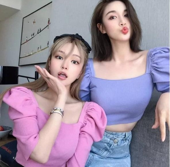 Pankh Kara Puff Sleeve Crop Top