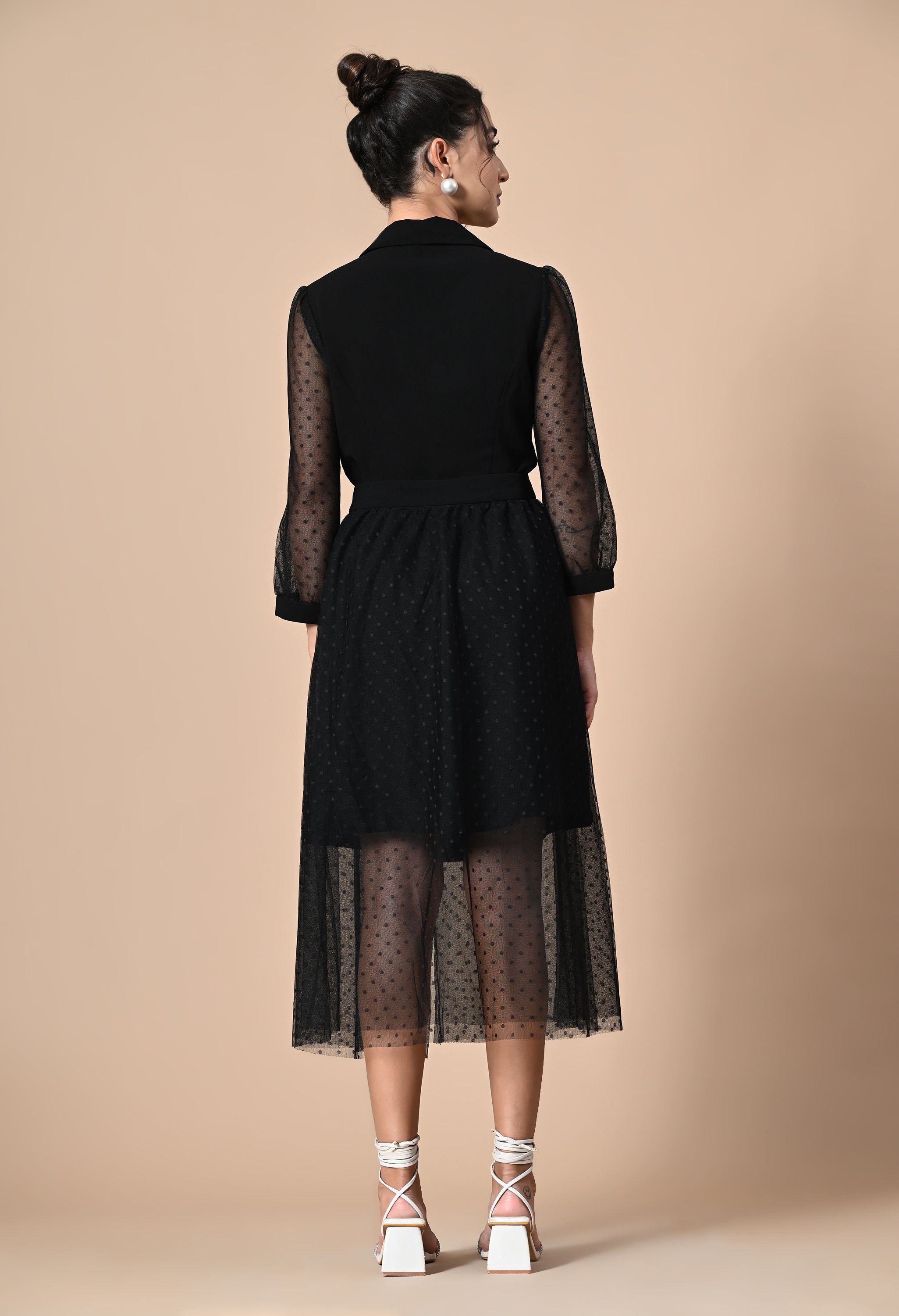 Pankh High Fashion Jon Blazer Dress With Detachable Belt Skirt