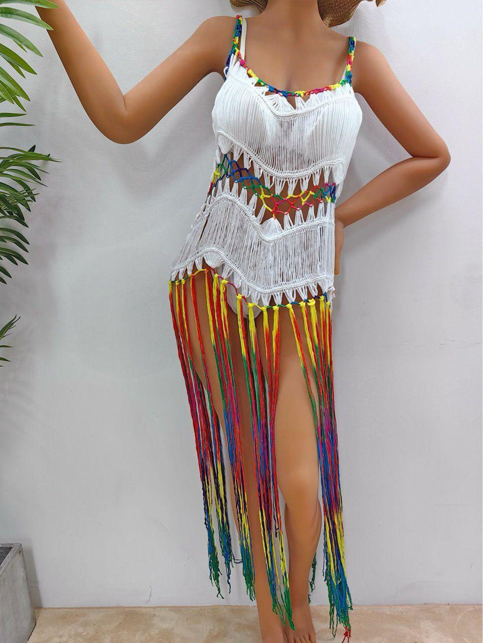 Pankh Dabel Tassel Beach Coverup