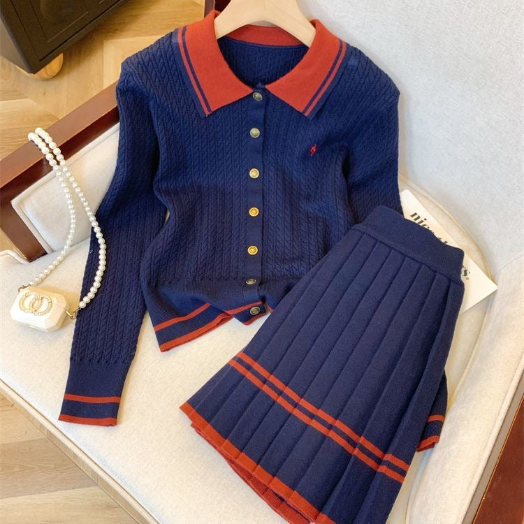 Pankh ashelong Woolen Top and Short Pleated Skirt Set