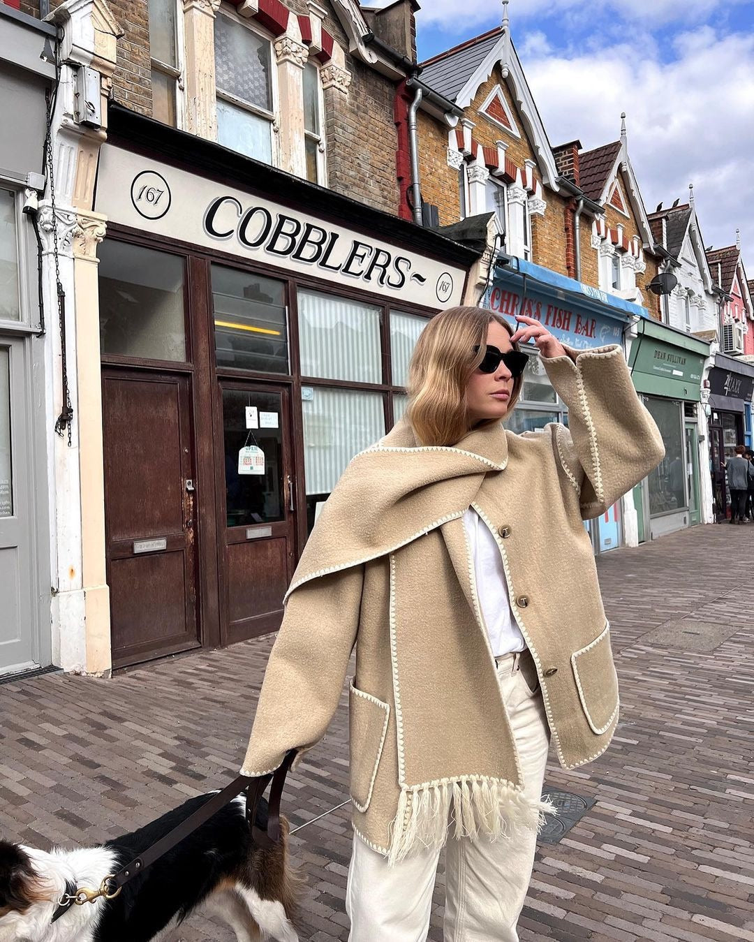 Pankh Zappy Woolen Blazer Coat with Matching Scarf