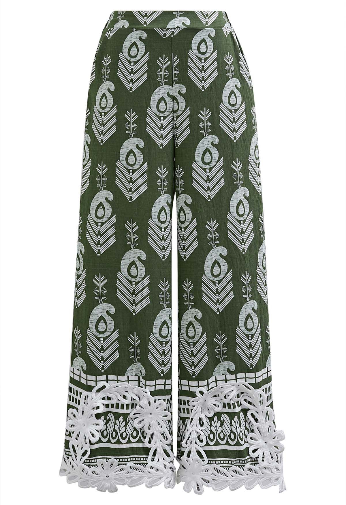 Pankh Robin Ethnic Print Sleeveless Vest Top And Pant Set