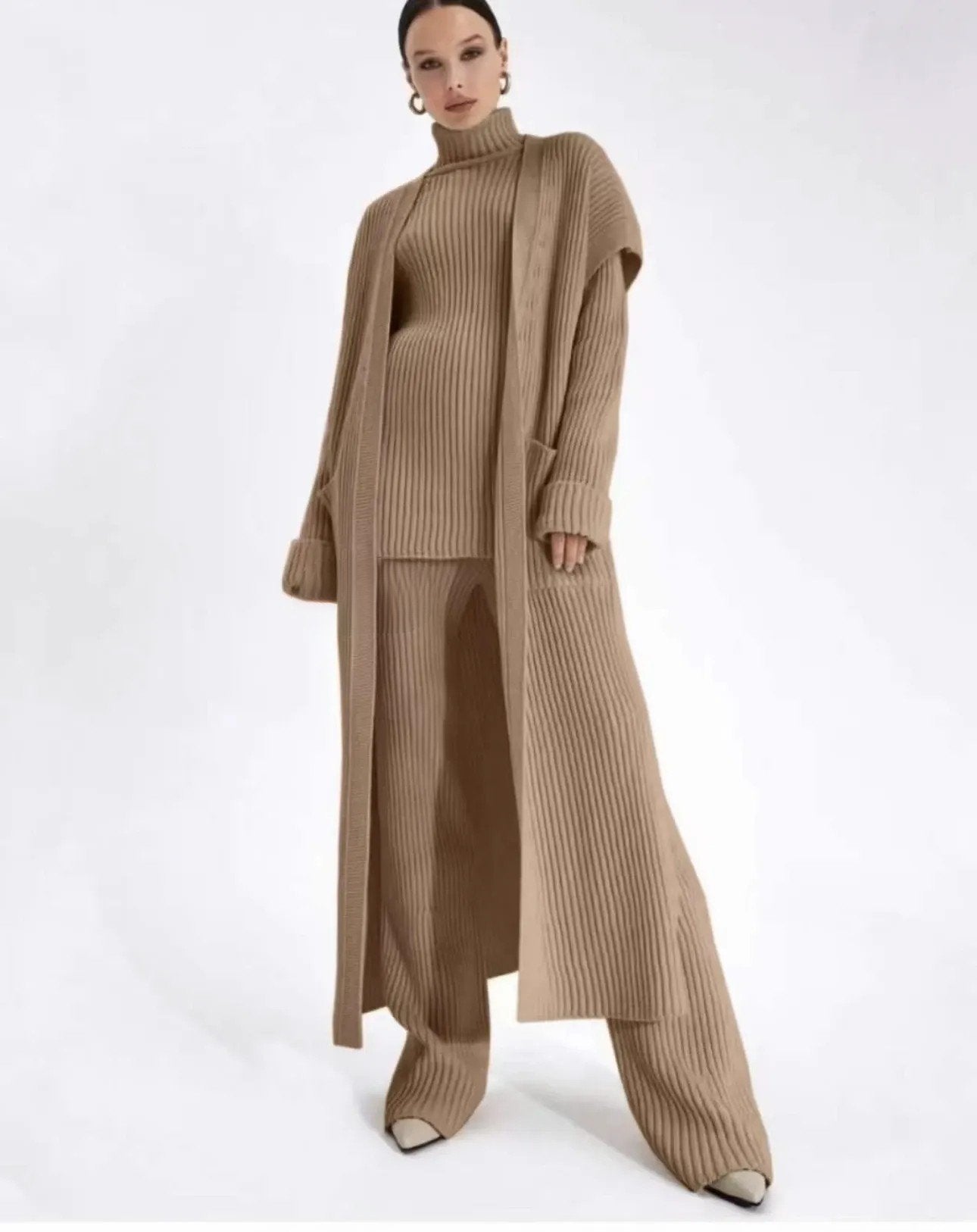 Pankh Mirka Ribbed wool 3 Piece formal Coord Set