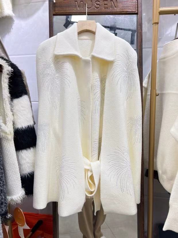 Pankh Stuck on You Embelished Party Wear Woolen Cape Coat