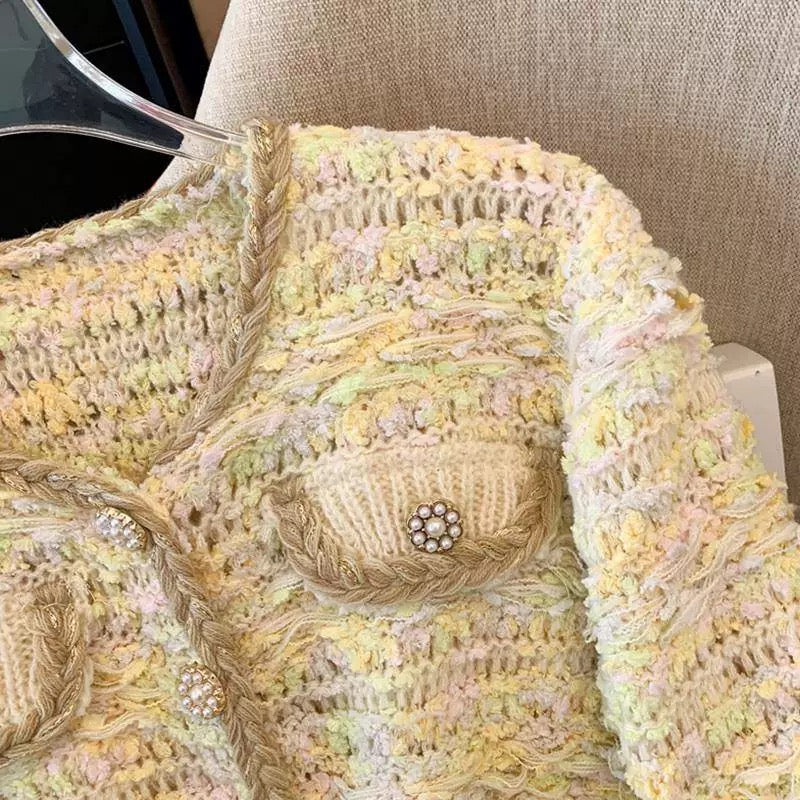 Pankh Saint Multicolor Pure Wool Blazer With Stone Embellished Collar