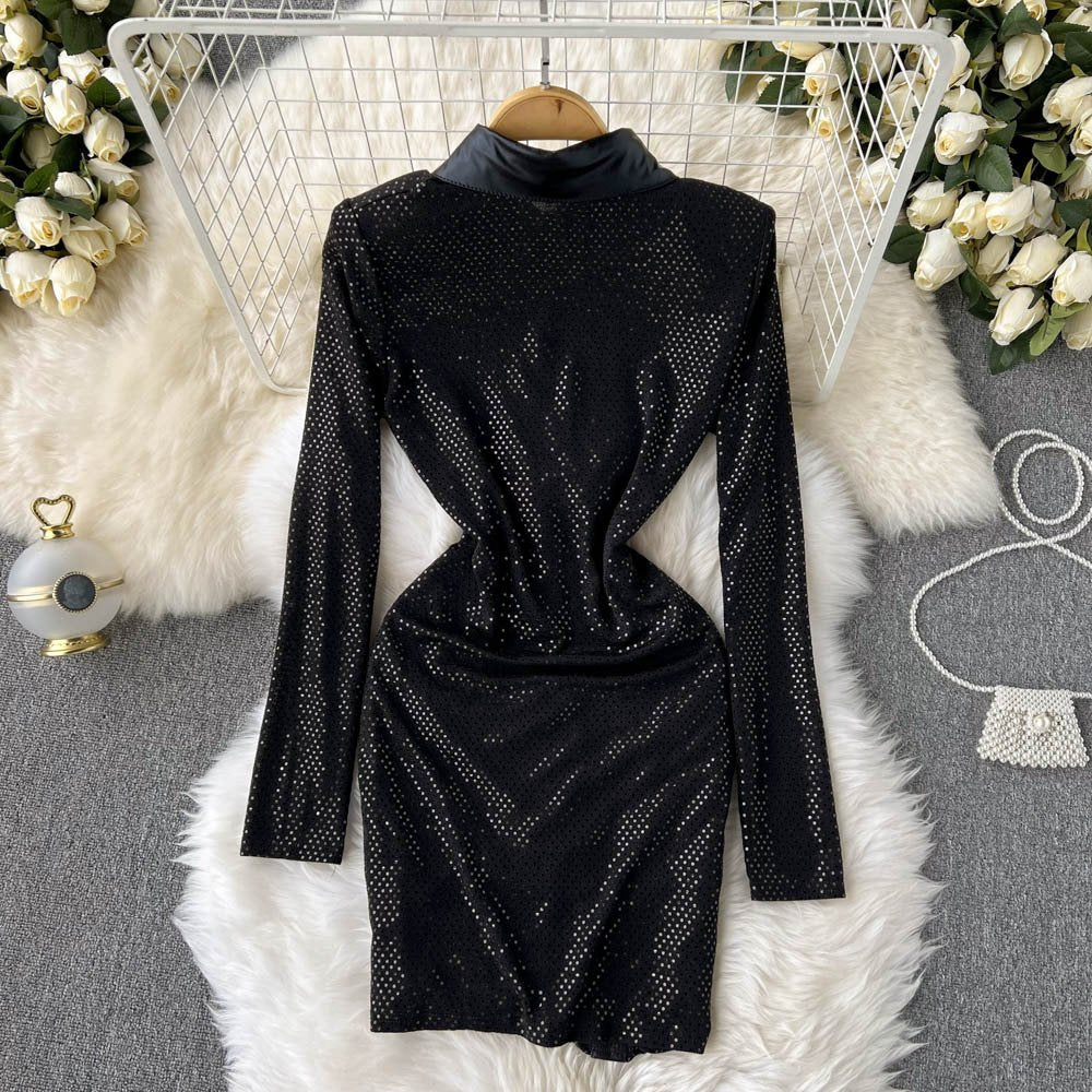 Plara Shimmer Party Wear Shirt Dress