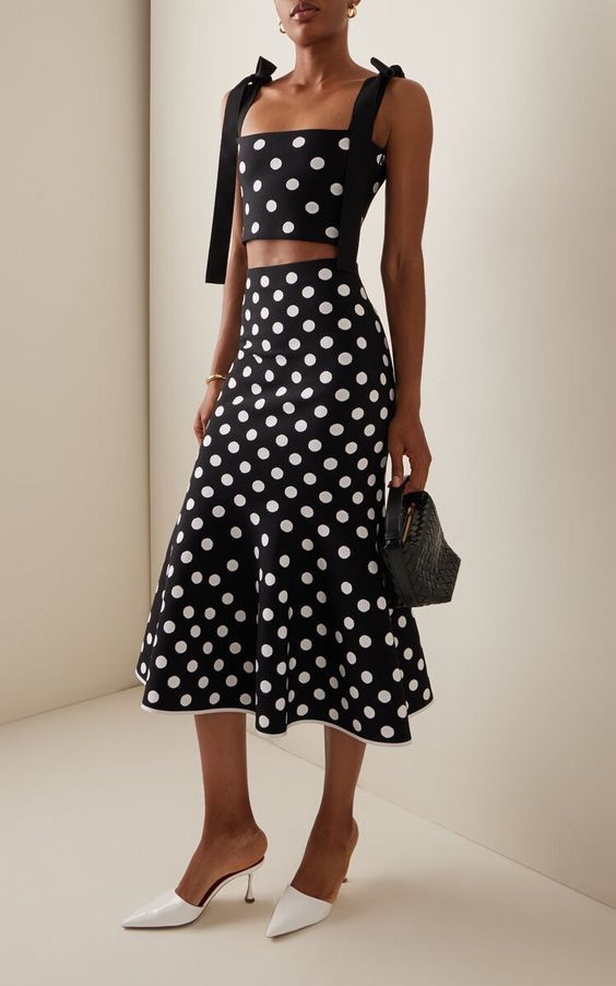 Pankh Marcel Dot Crop Top And Skirt Set