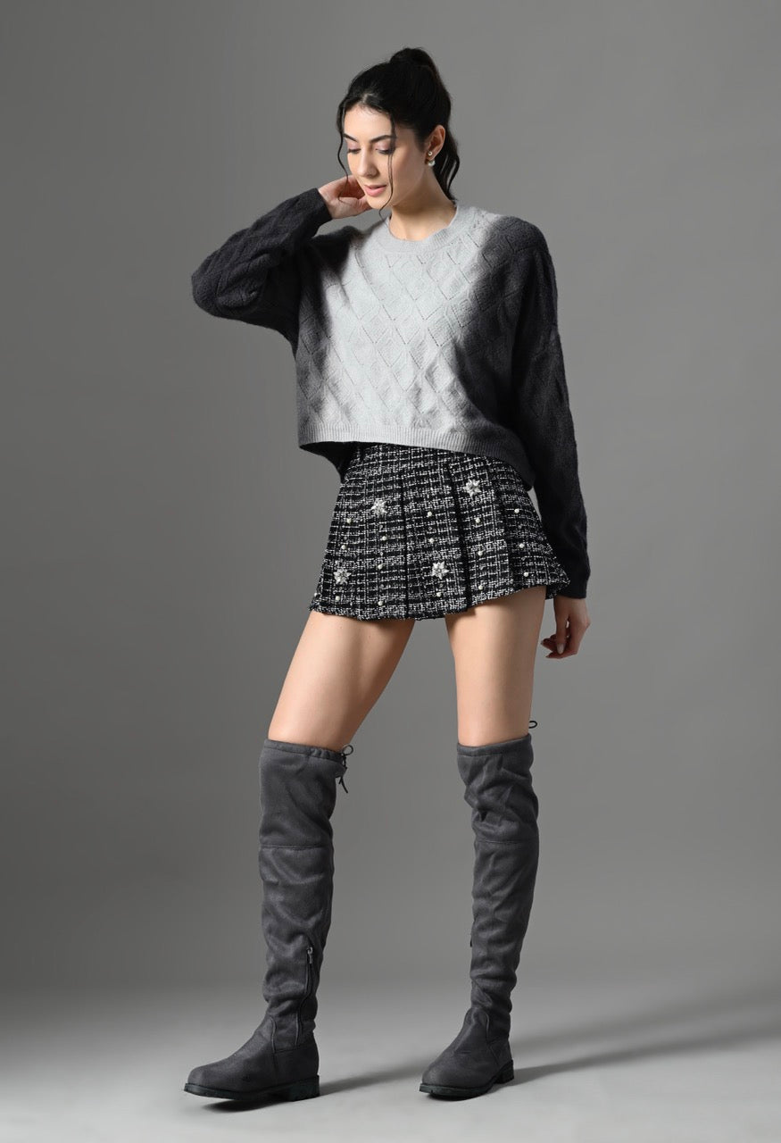 Pankh Beska Dual Shaded Luxe Cashmere Wool Ombre Sweater