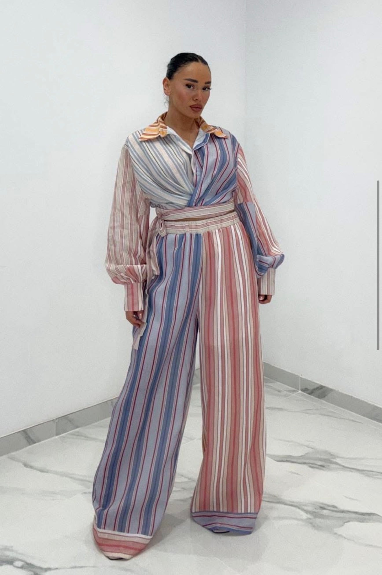 Pankh Qurie Abstract Stripe Summer Coord Set