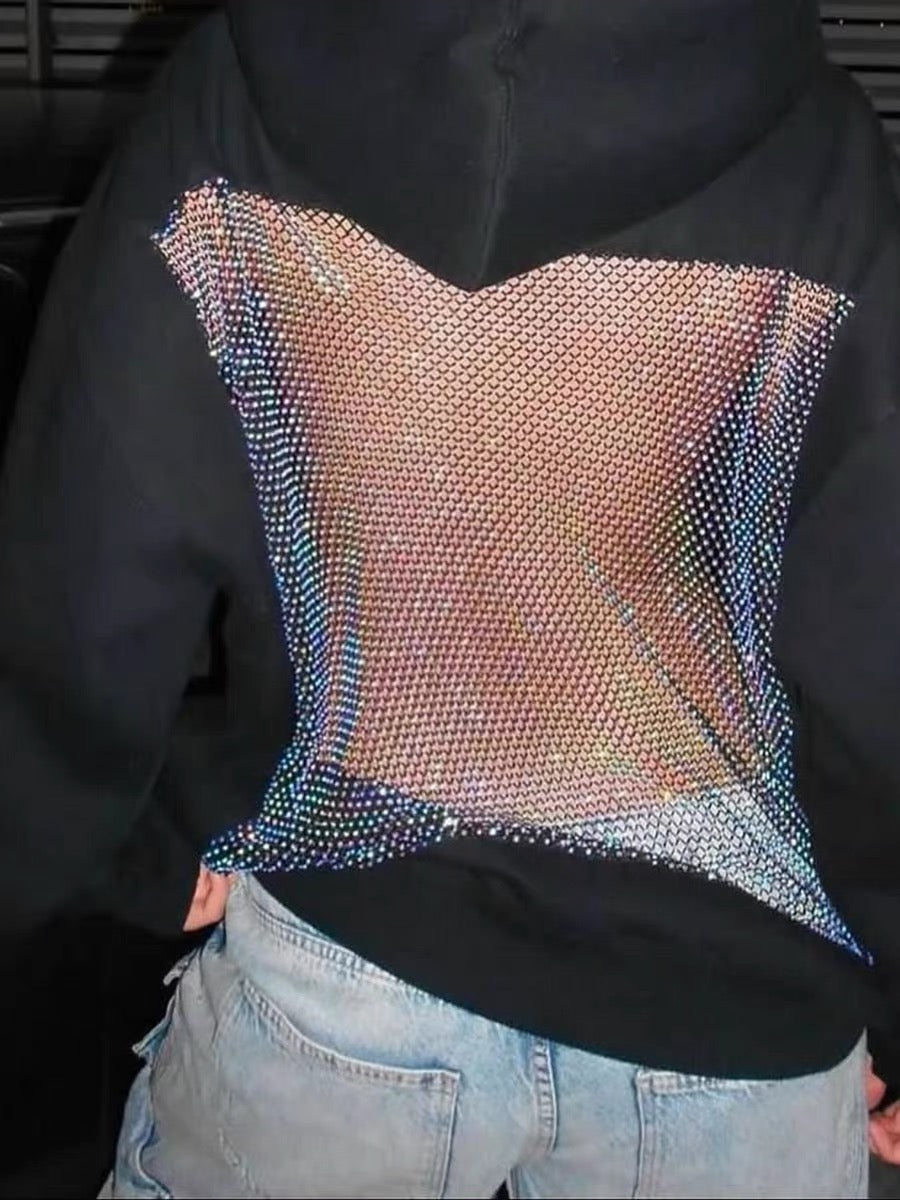 Pankh Huzu Shimmer Net Hoodie