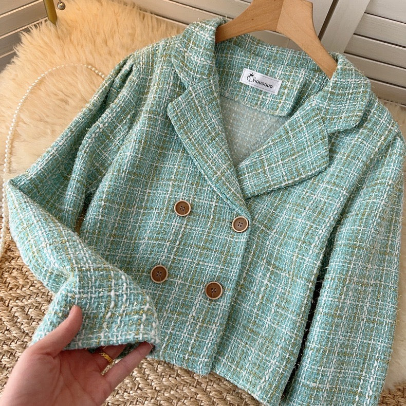 Pankh Tez Tweed Formal Short Blazer Coat