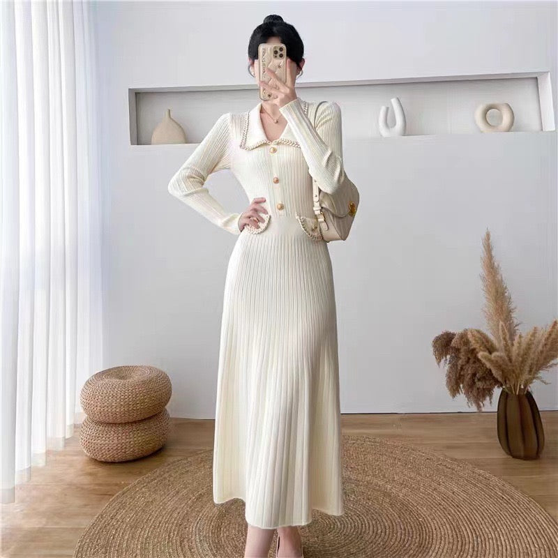Pankh Messu Elegant Autumn Winter White Maxi Bodycon Dress
