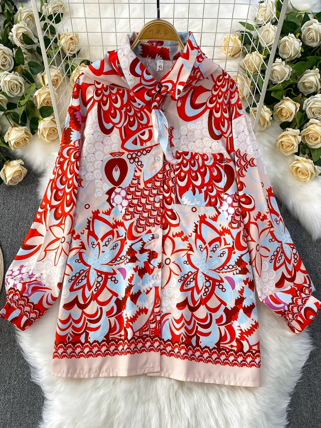 Pankh Casio Printed Summer Coord With Pant and Scarf