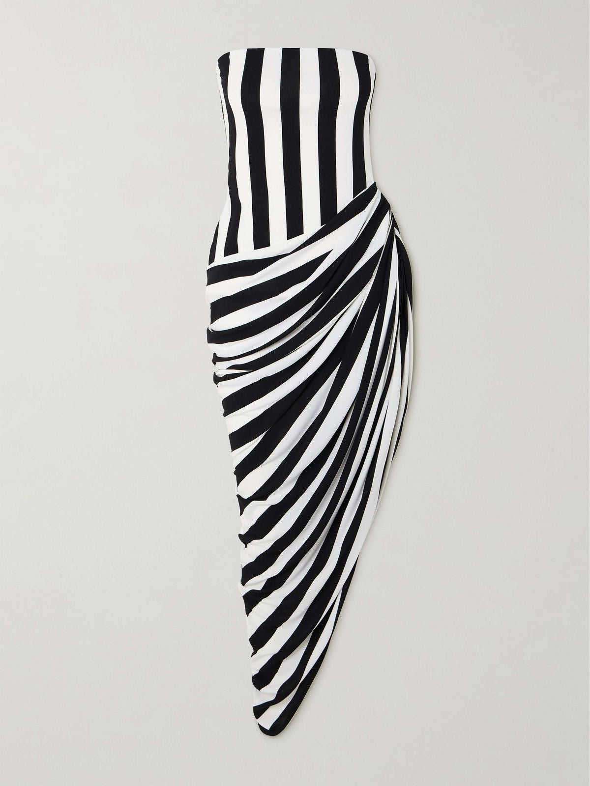 Pankh Ash Striped Drape Style Tube Dress