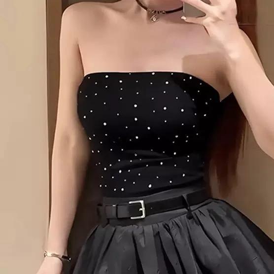 Pankh Narcisa Rhinestone Embellished In Built Bra Padded Tube Top
