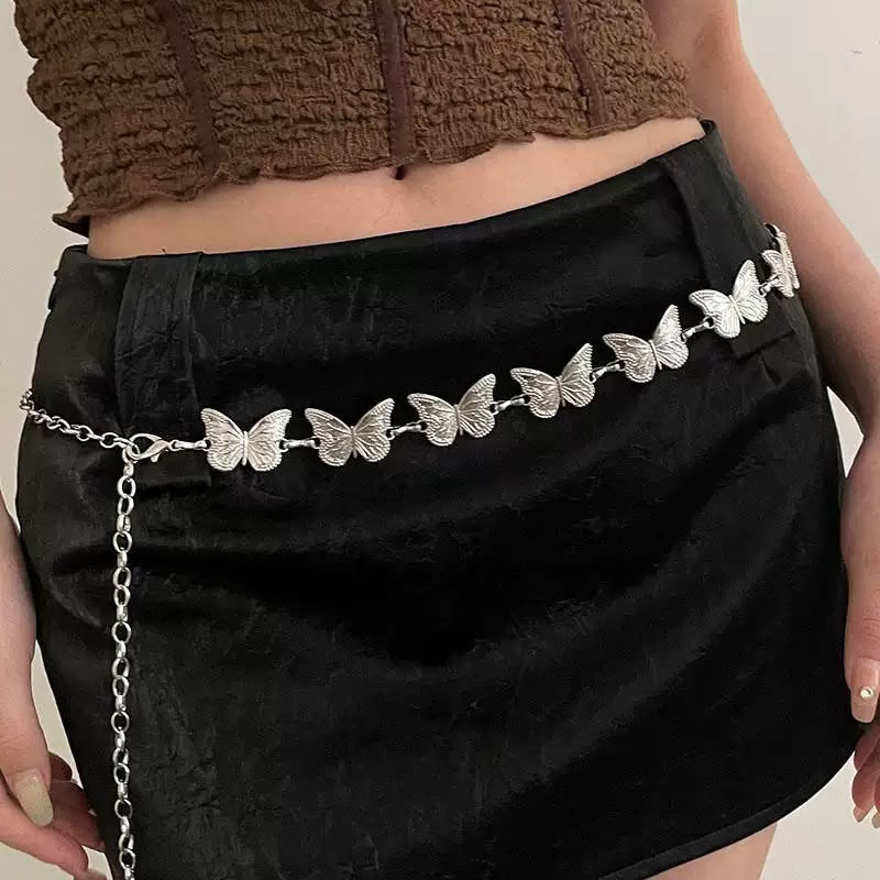 Pankh Elric Trendy Butterfly Metal Waist Chain Belt