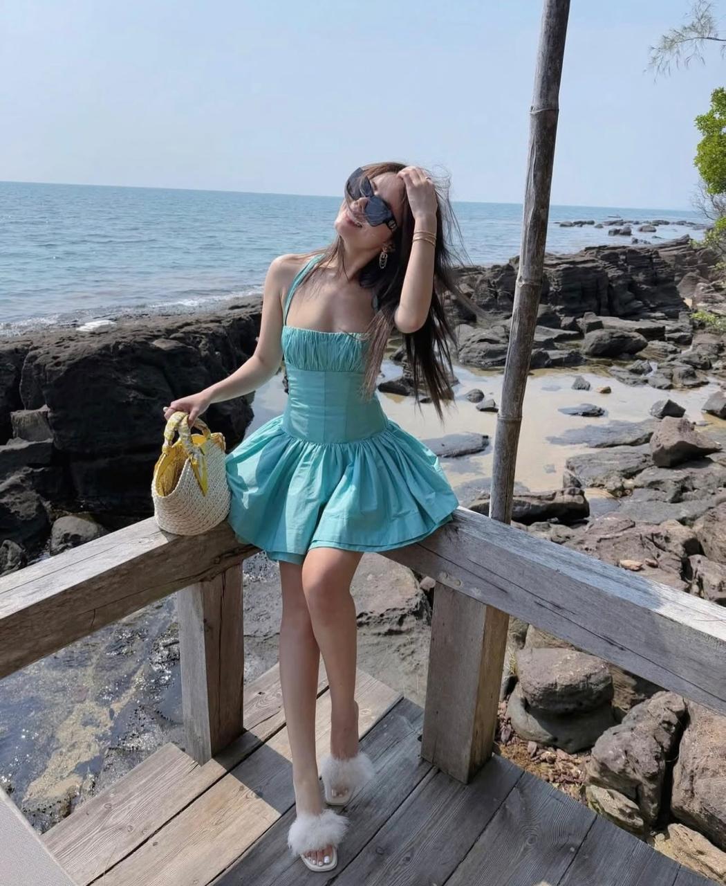 Pankh Liliya Ruched Halterneck Mini Dress