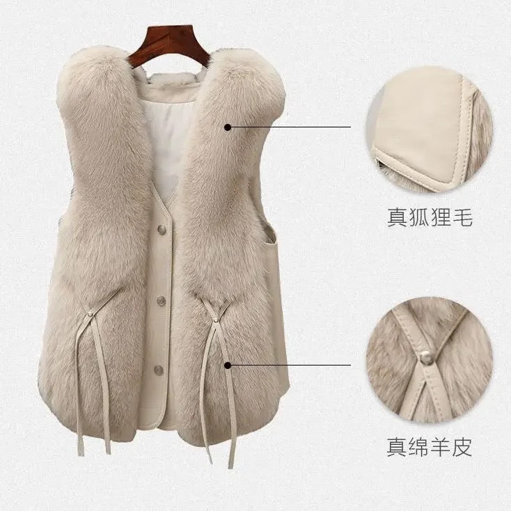 Pankh Sherin luxury Fur and PU Leather Formal Jacket