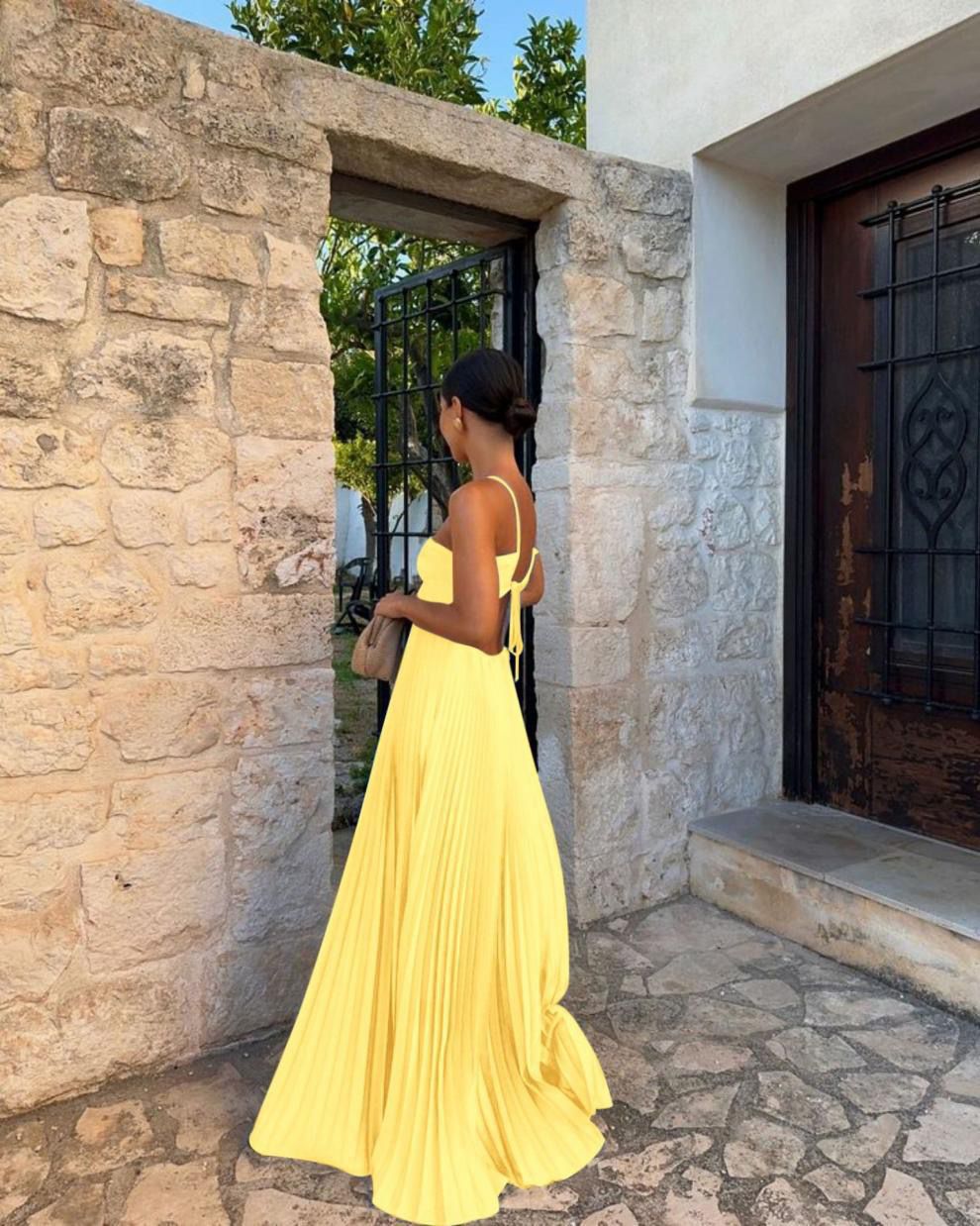 Pankh Elysia Halter Neck Pleated Maxi Dress