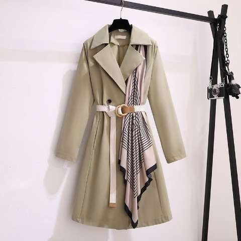 Pankh Finip Designer Trench Overcoat With Scarf