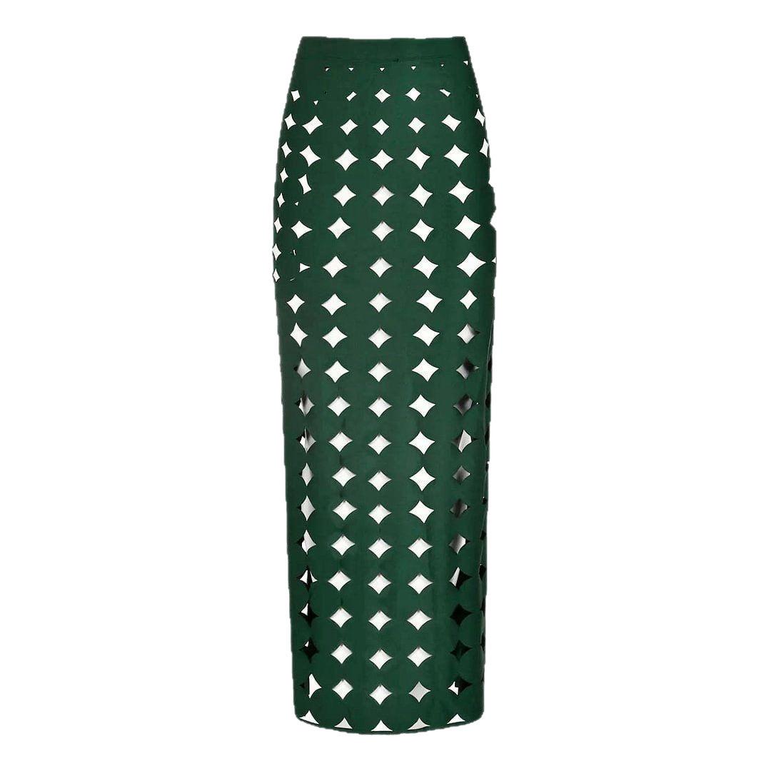 Pankh Kit Laser Cutting Three Peice Bikini Swimsuit With Split Skirt