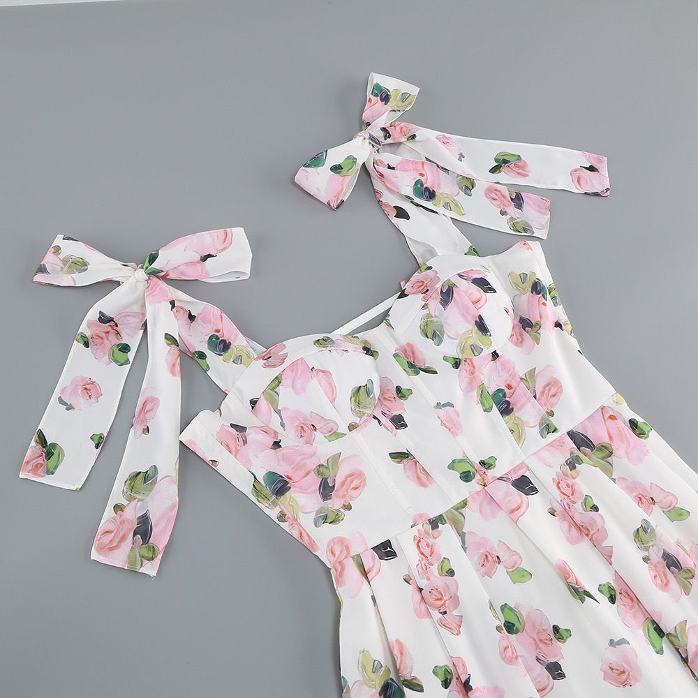 Pankh Delsa Floral Printed Off-Shoulder Midi Dress