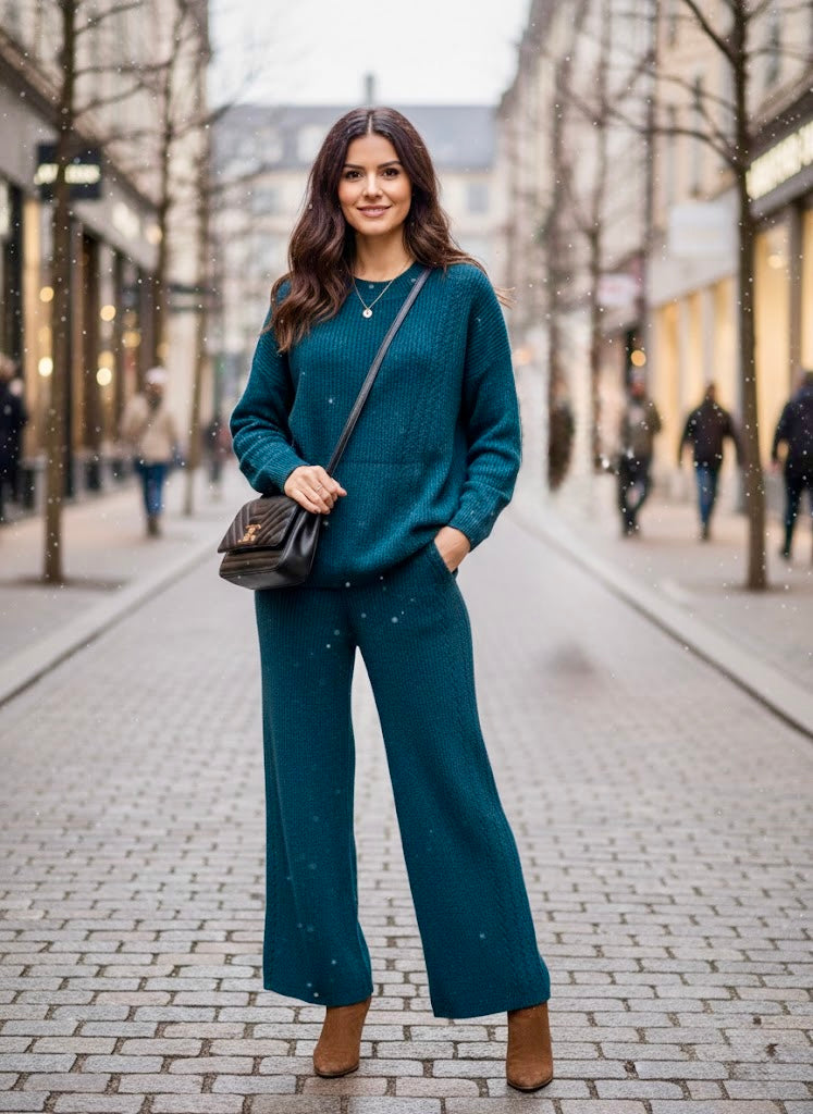 Pankh Misipi High Neck Soft Woolen Coord