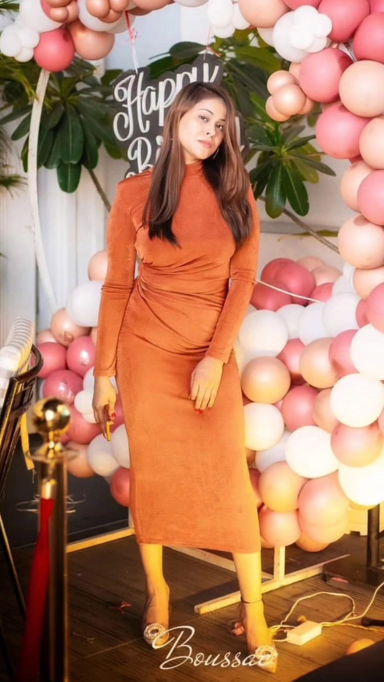 Pankh Aatra flocking velvet party dress