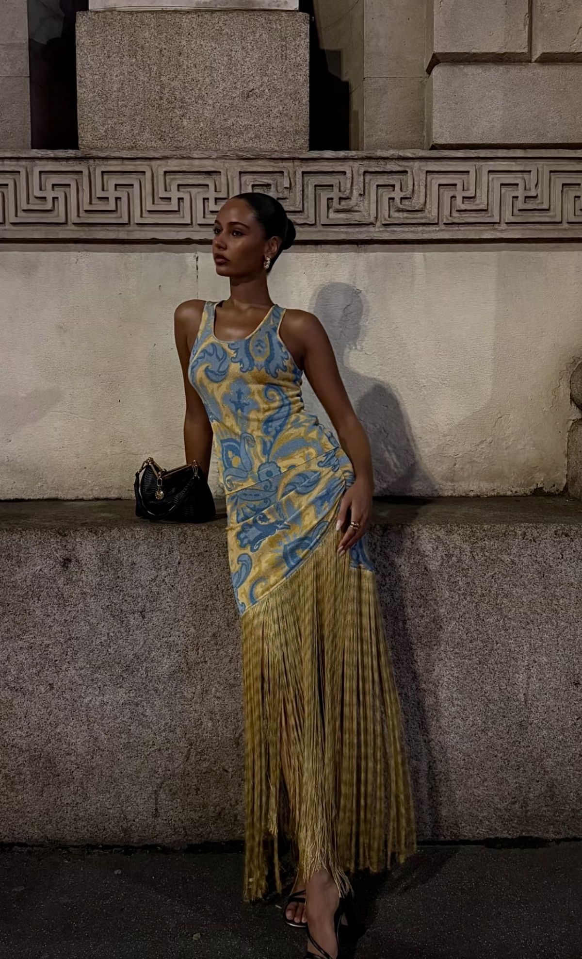 Pankh Athena Printed Tassel Stitching Maxi Dress
