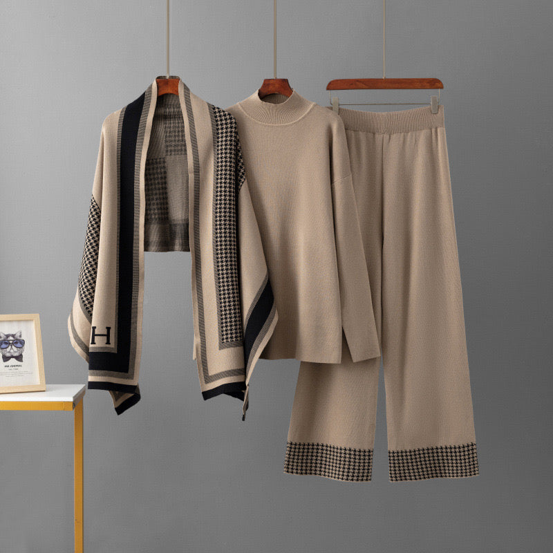 Pankh Ishara Woolen 3 piece Top, Pant with Cape Coord Set