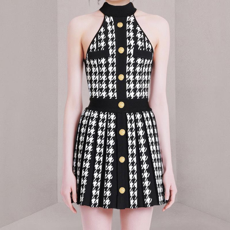 Pankh Irel Knit Bodycon Sleeveless Short Dress