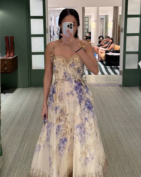 Pankh Zimaar 3D Floral Strap Elegant Maxi Dress