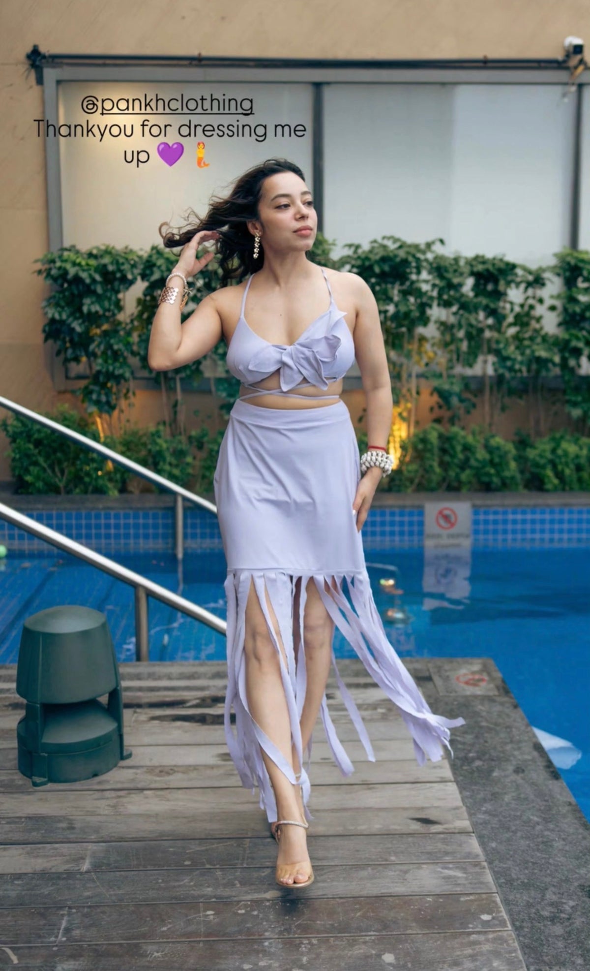 Pankh Malishka High Waist Bikini With Tassel Skirt Set