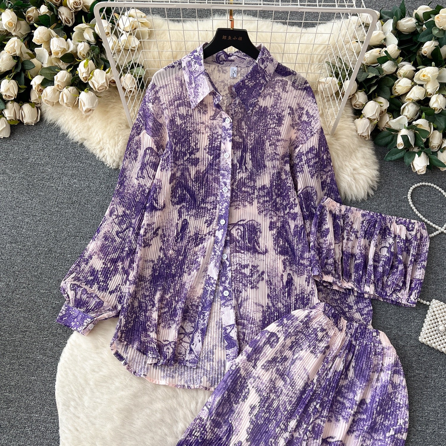 Pankh Ersin Pleated Three Piece Coord