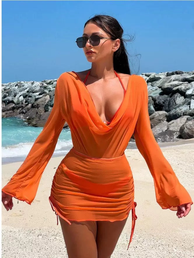 Pankh Tangy Bikini and Sheer Dress Coverup Set