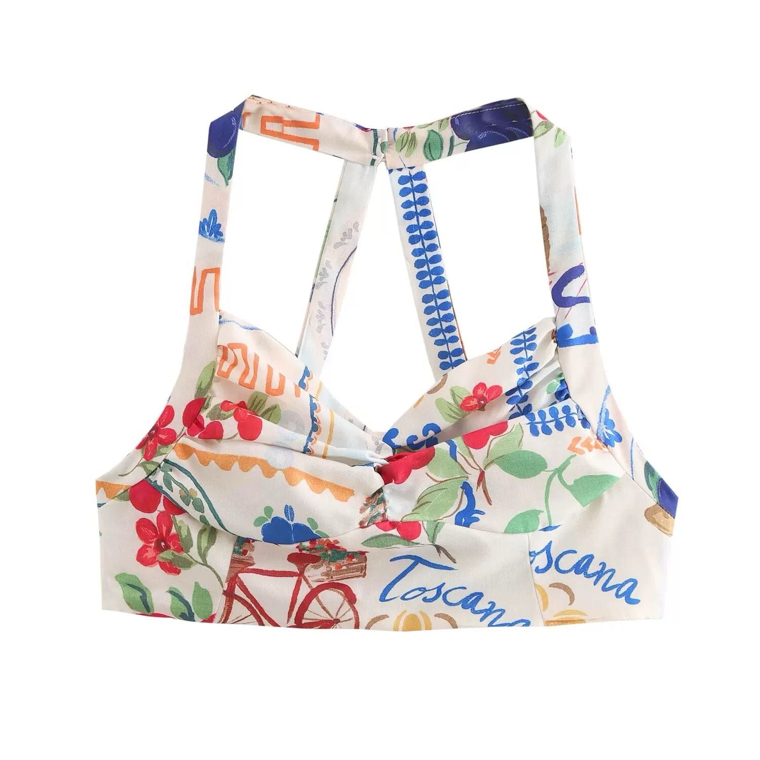 Pankh Ege Halterneck Printed Crop Top & Skirt Coord Set