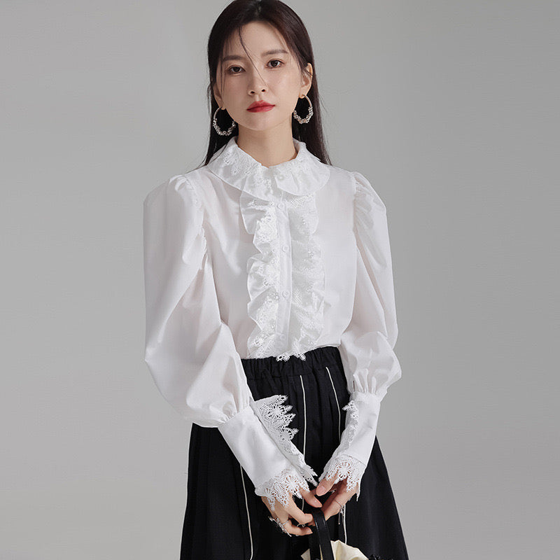Pankh Kiaan Ruffle Blouse With Balloon Sleeve