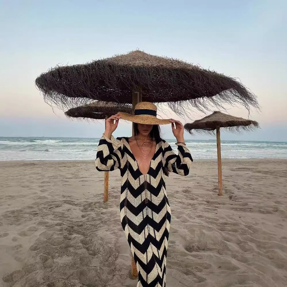 Pankh Hojin Azetic Pattern Crochet Cover Up Resort Dress