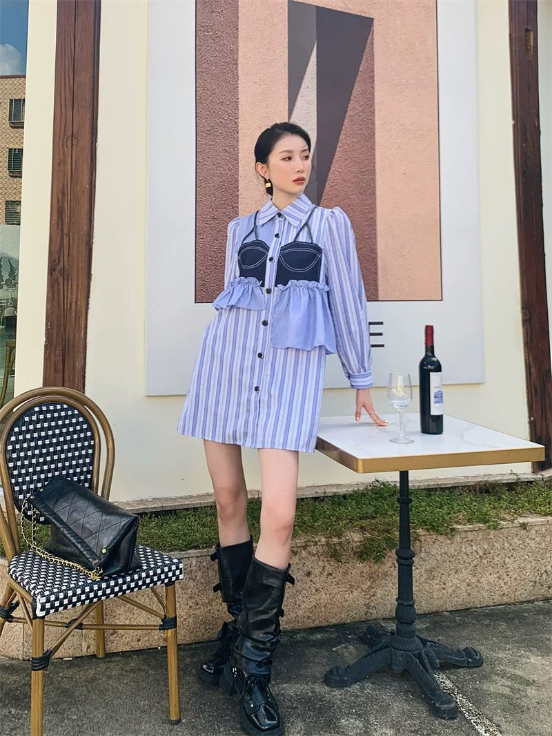 Pankh Annika Casual Stripe Shirt Dress